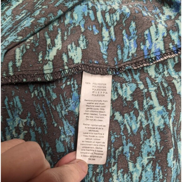 Gap Sz S Women's Green Blue Long Sleeve Scoop Back Pullover Shift Dress - Picture 7 of 7